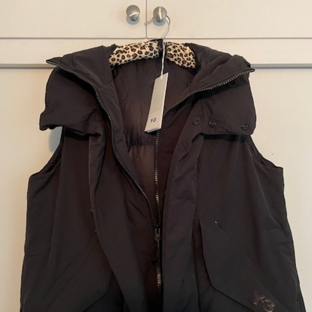 NWT Y3 Adidas Vest Coat XXS Fits XS Small Puffer Adjustable Hooded Black $945 - Picture 9 of 14